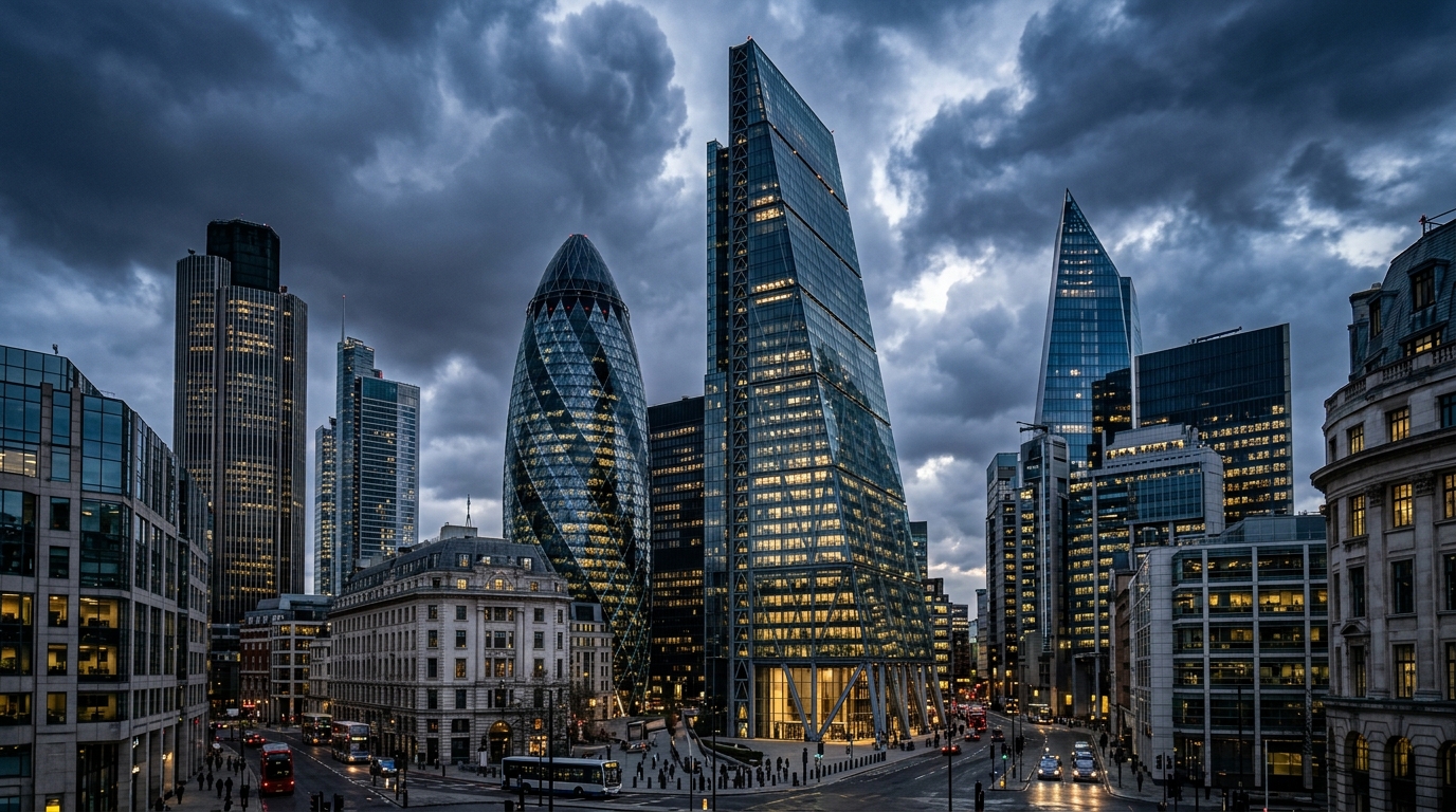 Bank of England and City of London financial district